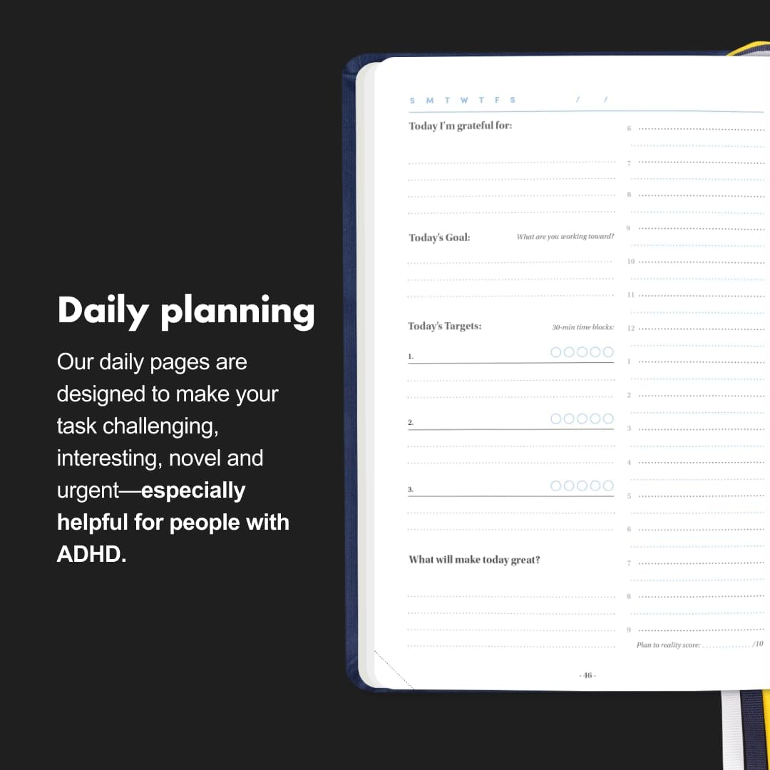 BestSelf 13-Week Self Journal & Goal Planner – Undated Daily ADHD-Friendly Journal for Men & Women | Productivity, Gratitude, Reflection & Habit Tracker | 2025 Life Organizer with Prompts, Coral