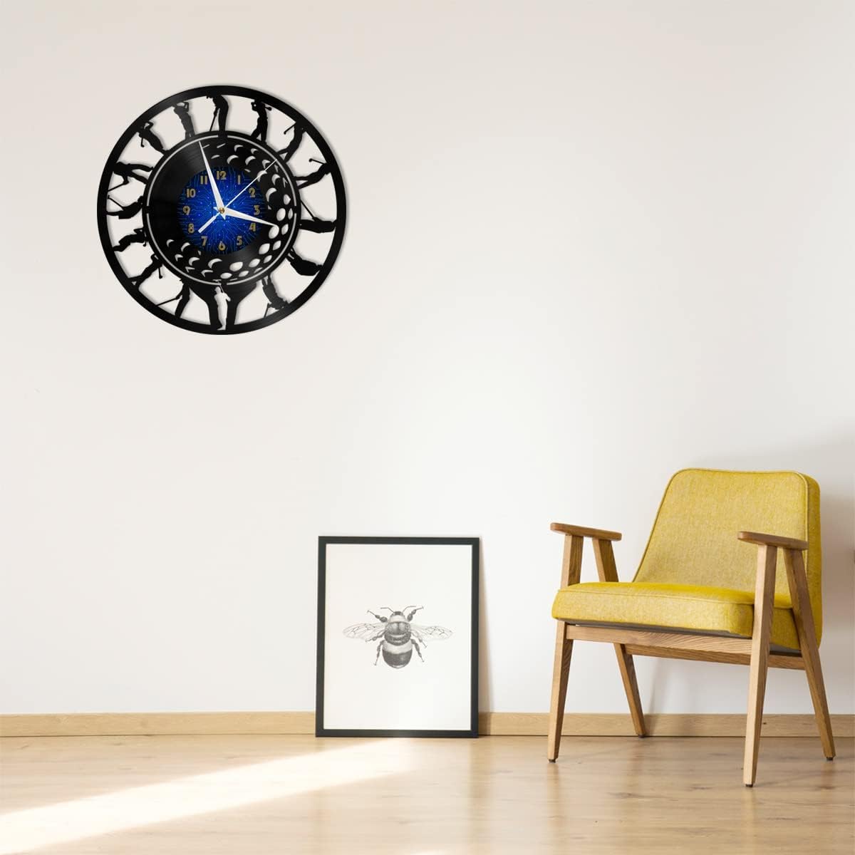Golf 2 Decoration Vinyl Wall Clock, Vinyl Record Clock Wall Art Silent & Non-Ticking(12 inchs B)