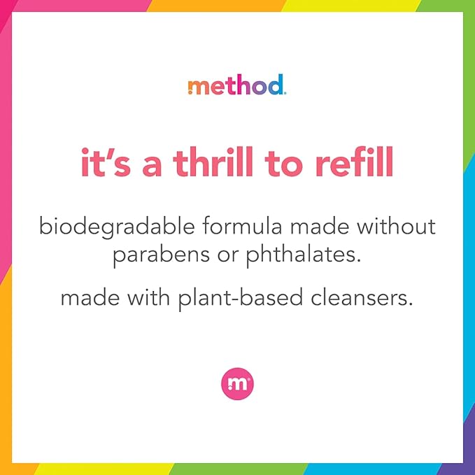 Method Gel Dish Soap Refill, Clementine Scent, Powerful Cleaning Formula, Large Refill Tub, Biodegradable Formula, Cuts Through Grease, 54 Fl Oz (Pack of 3)