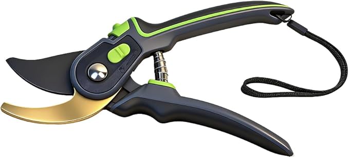 Pruning Shears for Gardening, Sharp Stainless Steel Blade Garden Scissors Plant Flower Garden Clipper (Green)