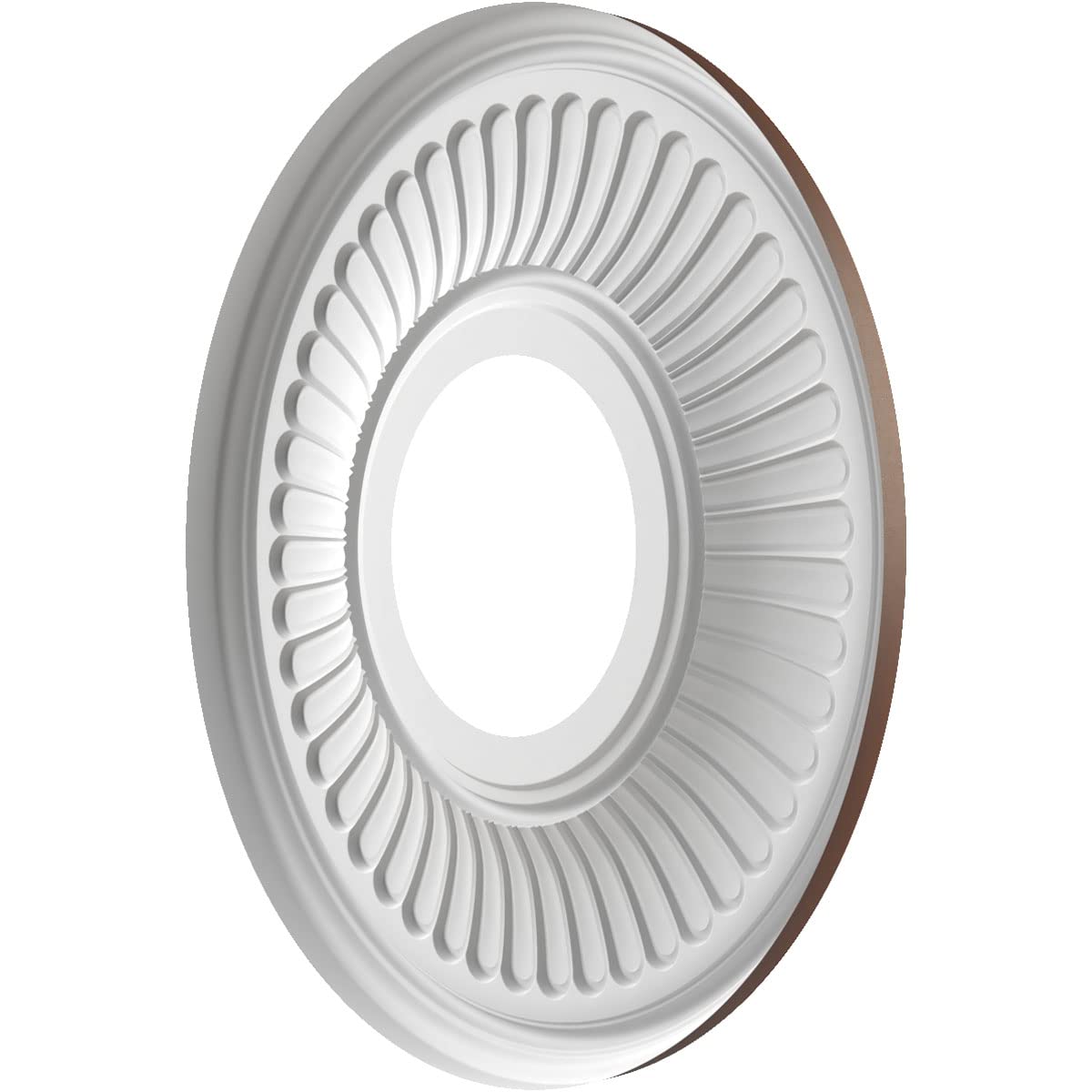 Ekena Millwork Cmp10Bedru Berkshire Thermoformed Pvc Ceiling Medallion (Fits Canopies Up To 4 1/2), 10Od X 3 1/2Id X 3/4P, Unive