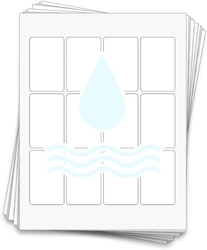 120 Labels for 4 oz Jars, 1.75 in. x 2.75 in. (White Waterproof Vinyl (Inkjet only))