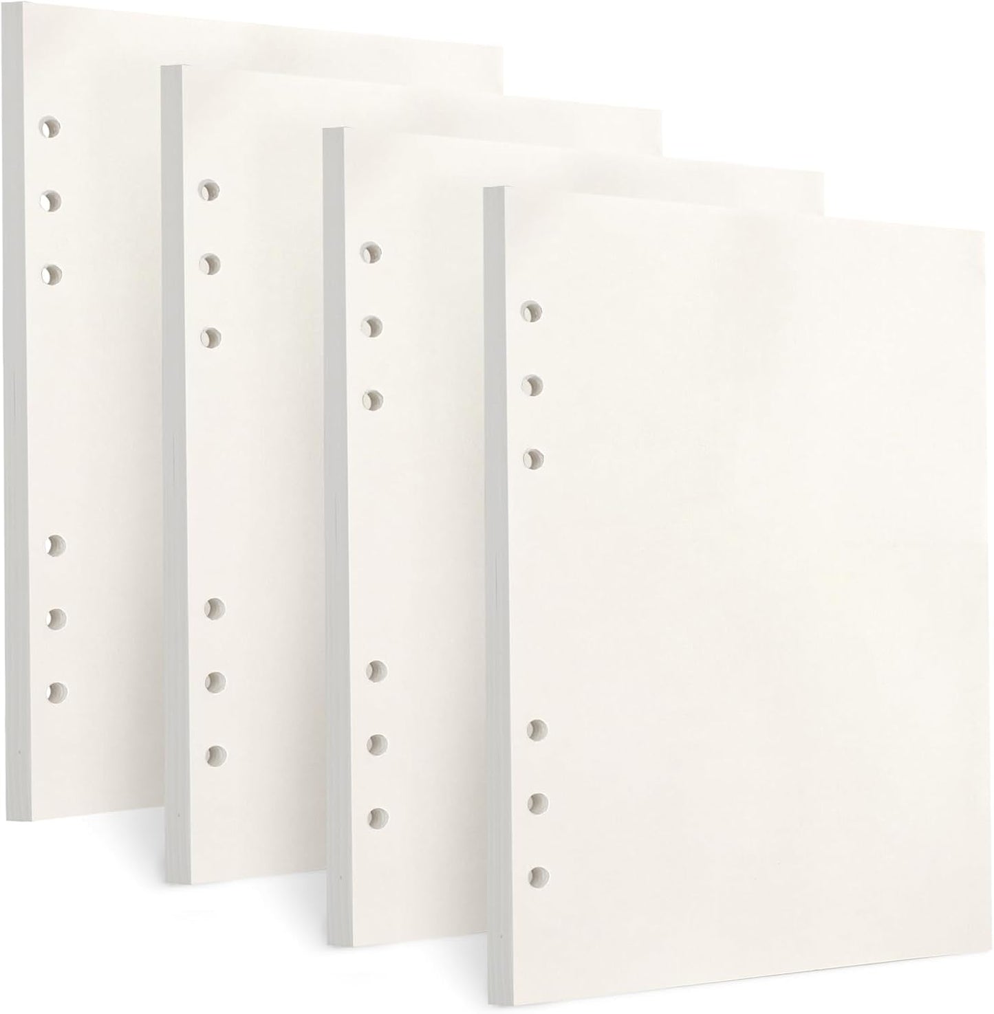Toplive A5 Refill Paper, [4 Pack] 100GSM Thick 6 Hole Filler Inserts for 6 Ring Binder Journal Notebook - 180 Sheets (360 Pages), Blank