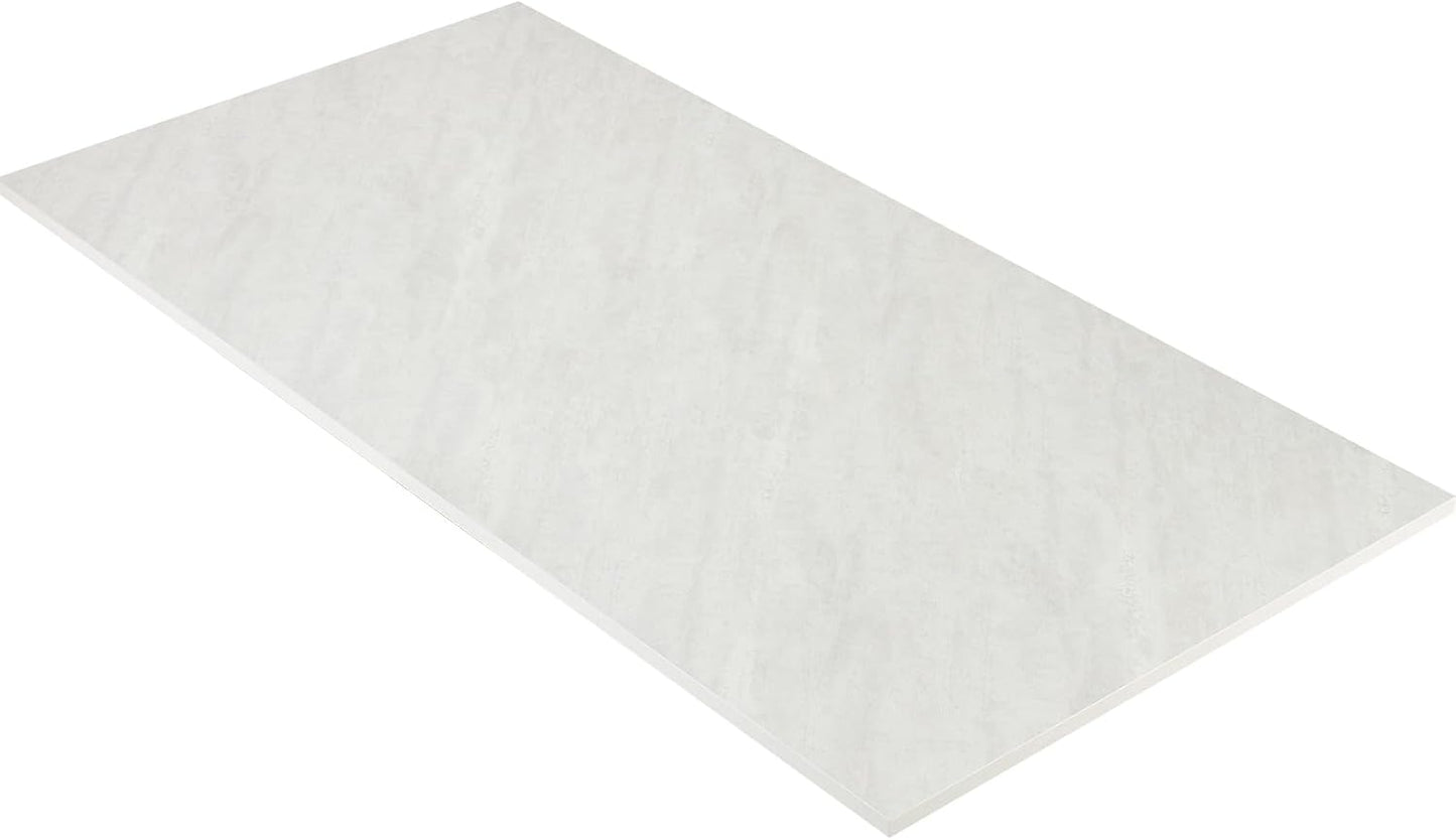 Kaboon Universal Tabletop 60"x18", Solid One-Piece Melamine Table Top, Double Desk L-Desk DIY, Home and Office Countertop, Sea Salt/White