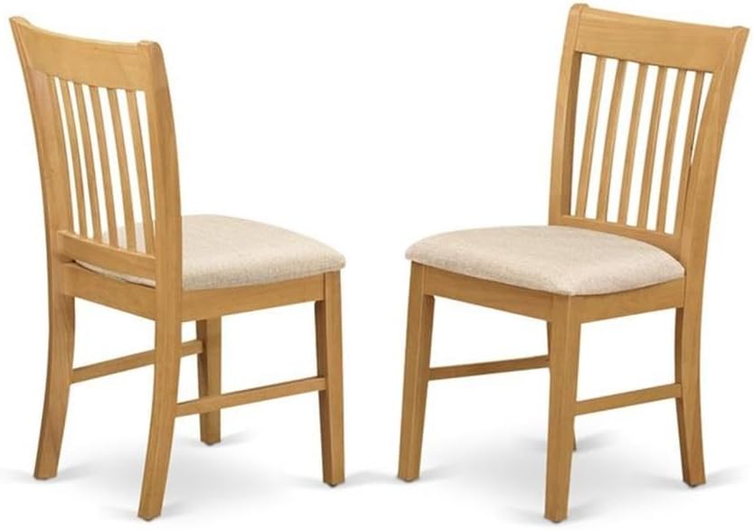 East West Furniture MZNO3-OAK-C 3 Piece Dining Table Set for Small Spaces Contains a Rectangle Dining Room Table with Dropleaf and 2 Linen Fabric Upholstered Chairs, 36x54 Inch, Oak