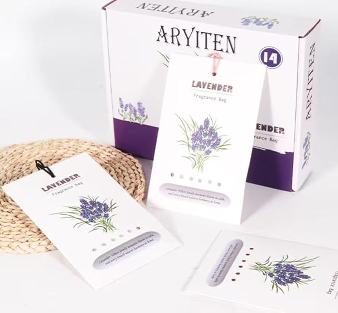 14 Packs Large Lavender Scented Sachets for Closet Deodorizer Drawers, Hanging Long Lasting Natural Air Freshener for Home