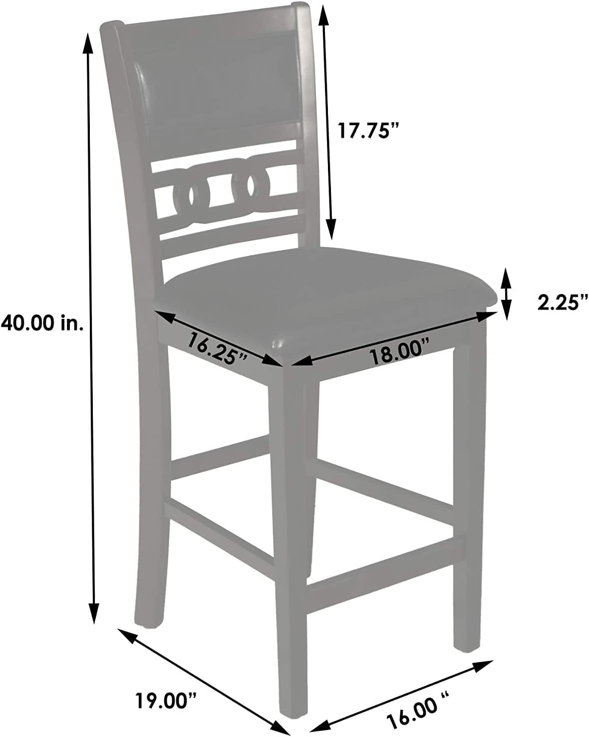 New Classic Furniture Gia 5-Piece Round Counter Height Set with 1 Dining Table and 4 Chairs, 42", Brown