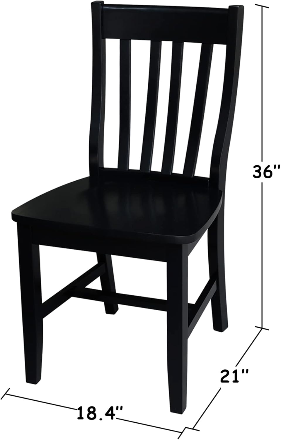 International Concepts Pair of Schoolhouse Chairs Black