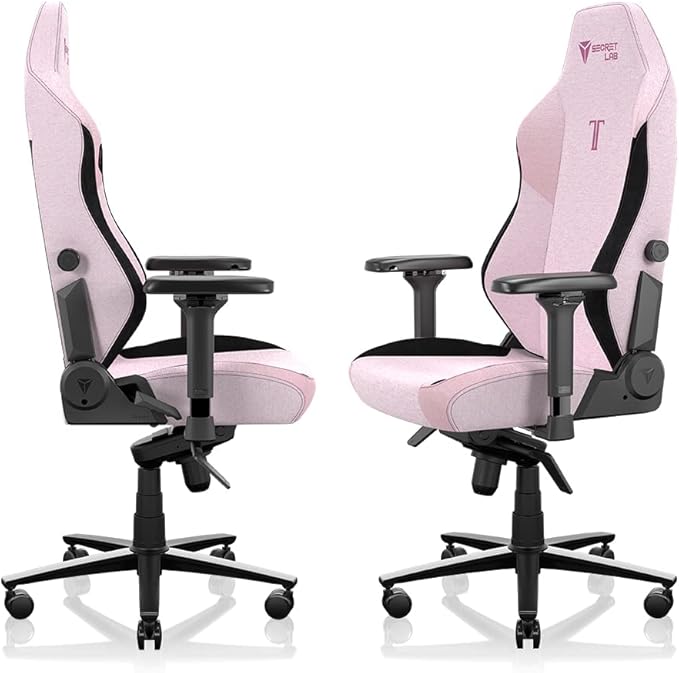Secretlab Titan Evo Plush Pink Gaming Chair - Reclining, Ergonomic & Comfortable Computer Chair with 4D Armrests, Magnetic Head Pillow & 4-Way Lumbar Support - Pink - Fabric