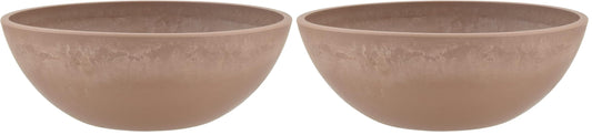 PSW M20TP Garden Bowl, Planter Bowl, Centerpiece Bowl, Fairy Garden Planter 8 Inch (Pack of 2), Taupe