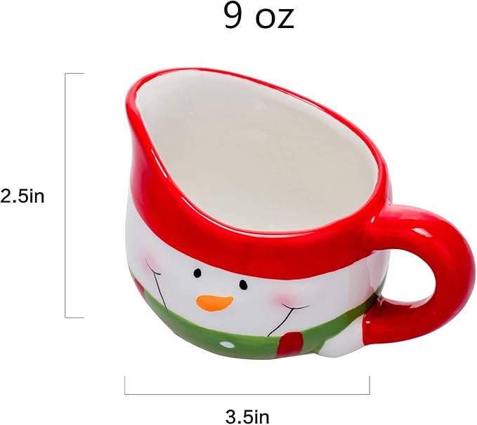 Christmas Sugar and Creamer Set - Ceramic, Adorable Snowman Design - Dishwasher and Microwave Safe