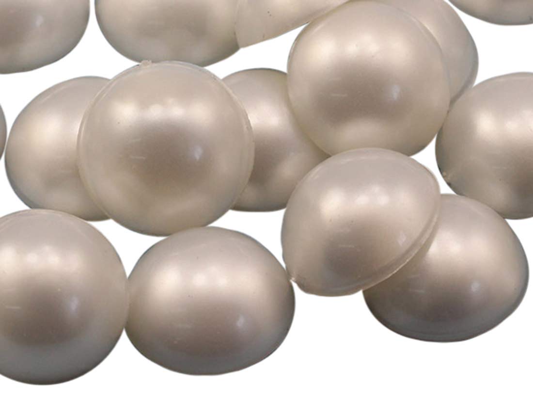Allstarco KraftGenius 18mm Pearl (Molded) .PRL Round Flat Back Acrylic Cabochons Plastic Gems for Crafts Costume Embelishments Card Making Jewels Jewelry Making Cosplay Jewels - 30 Pieces