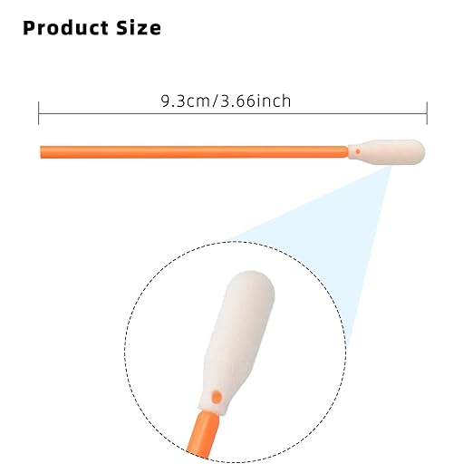 200 Pcs/Orange / 3.66 inch Foam Swab Cleaning Swab Foam Tips Sponge Stick for Inkjet Printer Print Head Camera Optical Lens Optical Equipment