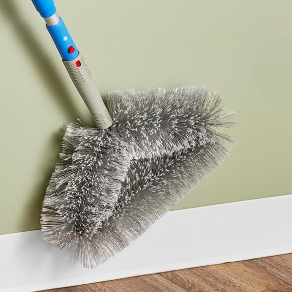15-Inch Wall, Ceiling and Fan Duster Brush with Vinyl Bristles, Gray