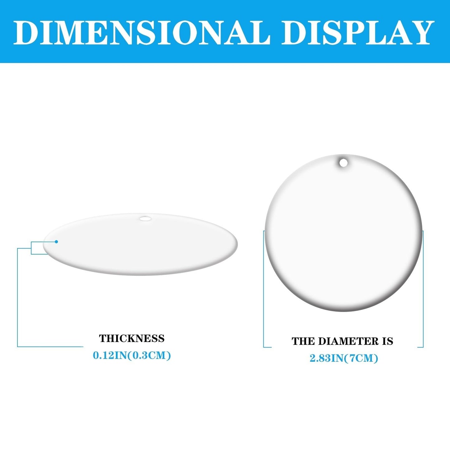 25 PCS Sublimation Ceramic Ornament Blank 3 inch Round Two-Sided Printed White Ceramic Decoration Handmade DIY Personalized Christmas Home Decoration Bulk