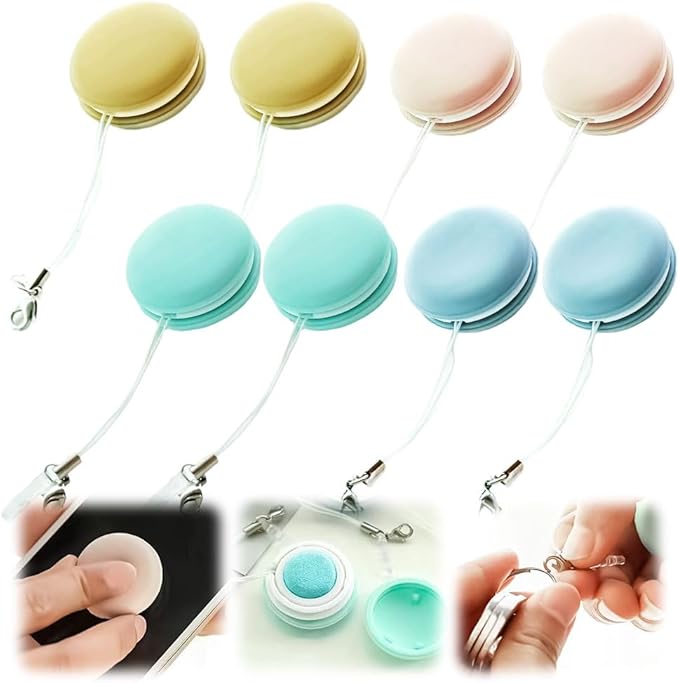 AIIONP Macaron Phone Screen Cleaner, 2026 Upgrade Macaron Shape Phone Screen Cleaner, Portable Smartphone Cleaning Pendant for Lanyard, Cute Decorative Pendant Screen Cleaning Tools (8)