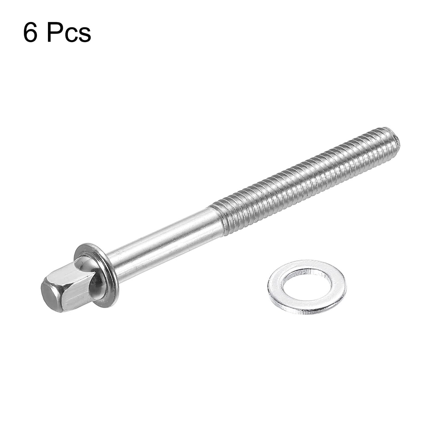 Meccanixity Drum Tension Rods M6 X 60Mm For Bass Drum Hardware Parts Accessory Pack Of 6