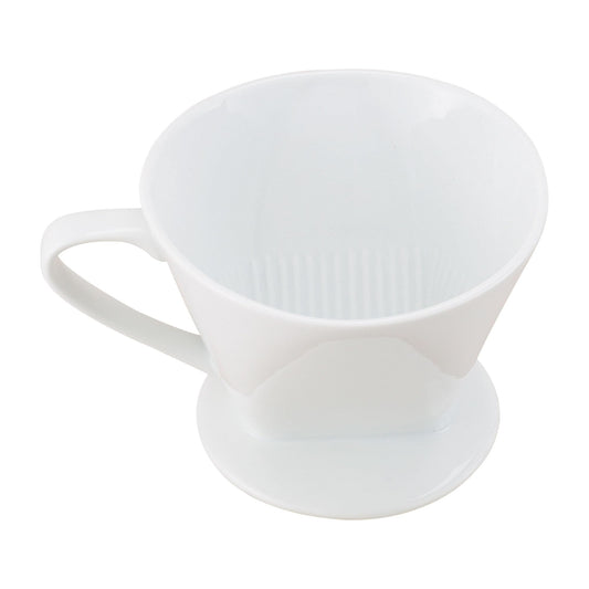 Fino Coffee Filter Cone, Fine White Porcelain, Number 4-Size, Brews 8 to 12-Servings