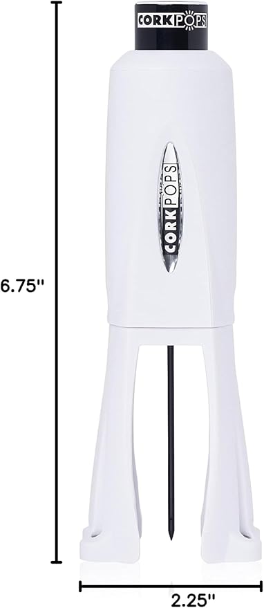 Cork Pops Legacy Wine Opener Built-in 4-Blade Foil Cutter Safe Cork Removal, Effortless Push Button Use, Needle Guard for Safety, Low-Pressure Cartridge Opens Up To 60 Bottles