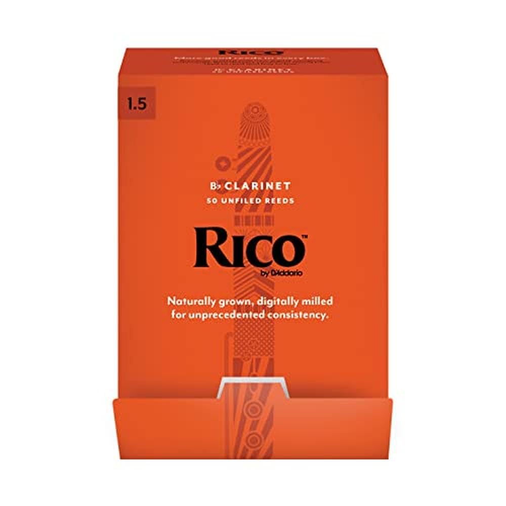 Daddario Woodwinds, Rico Bb Clarinet Reeds, Rca0115-B50, Strength 1.5, 50-Pack