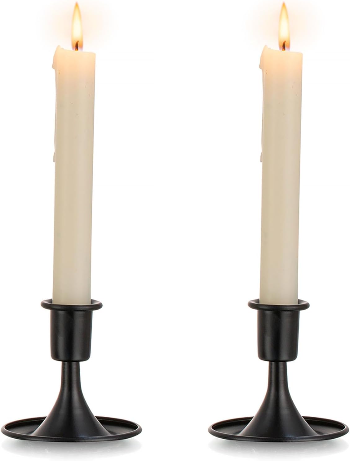 Black Candlestick Candle Holders for Taper : Romadedi Candle Stick Holder Vintage Table Centerpiece Halloween Decoration Wedding Christmas Fireplace Mantel Home Deocr Set of 2