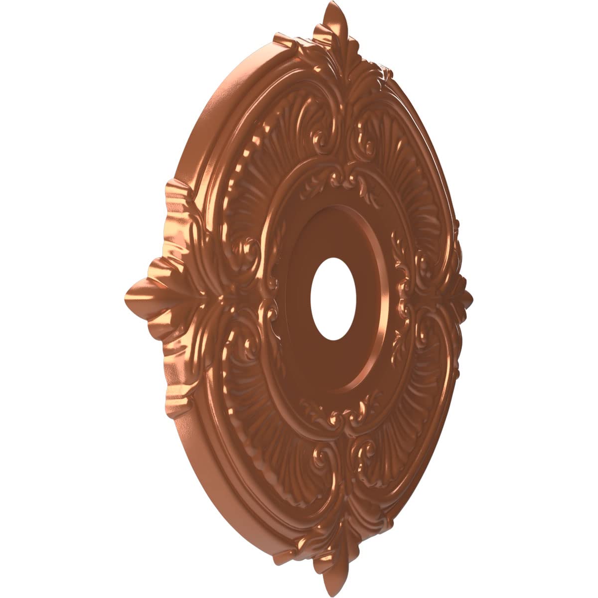Ekena Millwork Cmp22Atbco Attica Thermoformed Pvc Ceiling Medallion (Fits Canopies Up To 7 3/4), 22Od X 3 1/2Id X 1P, Bright Coa
