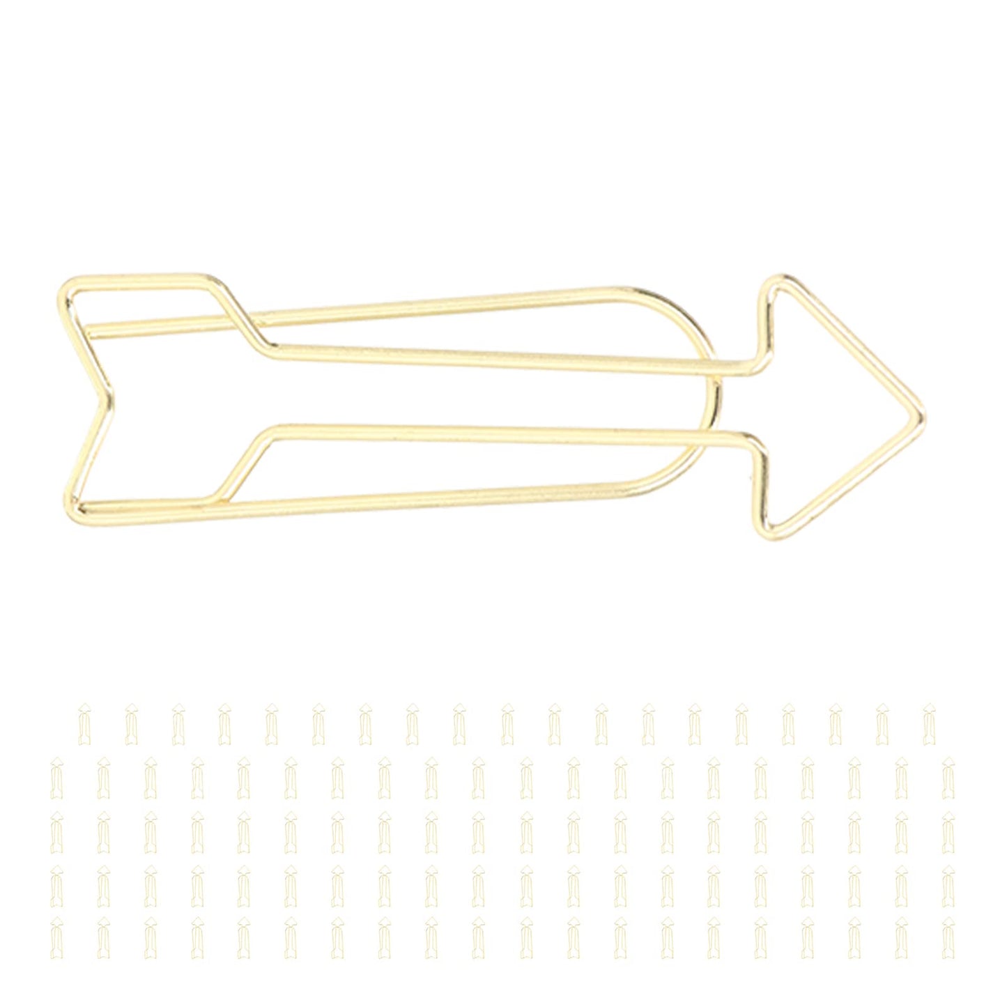 CYTGOUPER Small Gold Paper Clips 100 Pcs: Arrowhead Shaped Paper Clips with Clear Box,2in Decorative PaperClips Small for for Fun Office Supplies College Gifts Wedding Decoration