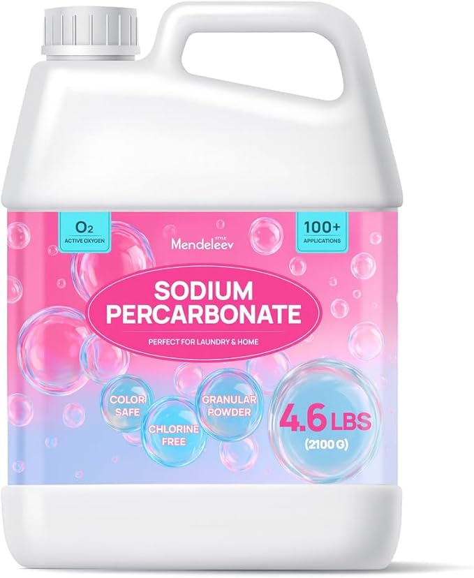 4.6 LB Sodium Percarbonate Laundry Booster – 99.9% Pure | Oxygen Cleaner for Laundry, Floors, Kitchen | Mendeleev Style