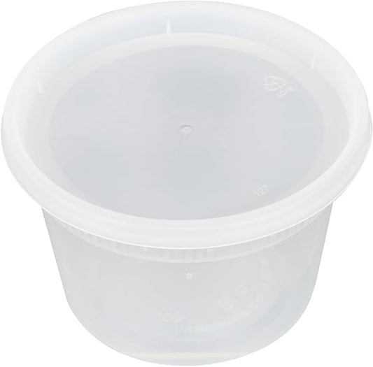 Restaurantware-Asporto 16 Ounce To Go Boxes, 100 Microwavable Round Soup Containers - Clear Plastic Lids Included, Do Not Contain BPA, Clear Plastic Soup Containers, Disposable