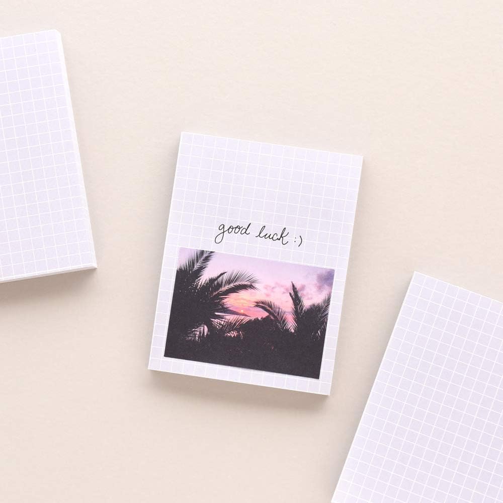 Monolike Memopad Smoothie design SET - 4 Packs, 4 Different Designs, 100 Sheets Per Pad, Total 400 Sheets, Note pads, Writing pads, 3.15 x 4.17 Inches
