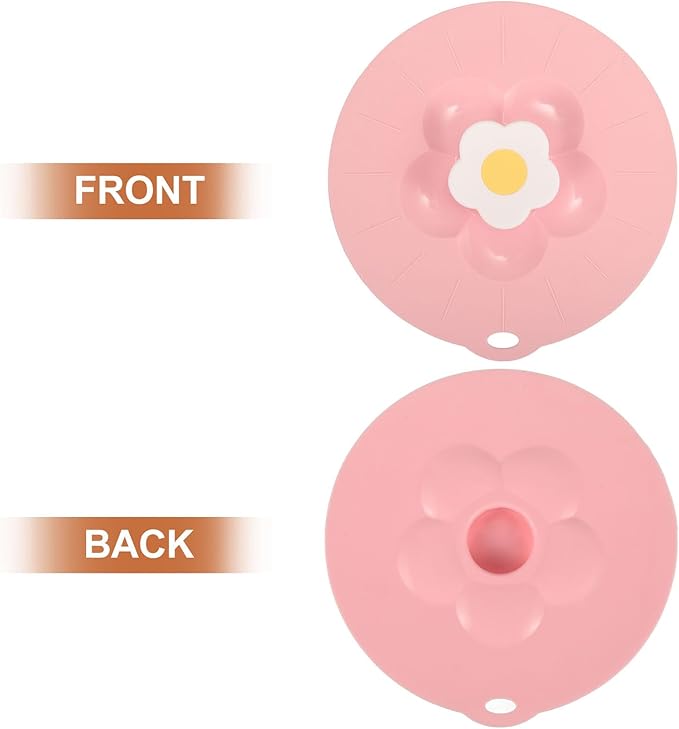 Reusable Silicone Lid Pink Flower Design Stretch Bowl Cover for Microwave Food Storage Refrigerator and Freezer Safe Flexible Kitchen Silicone Lid for Pots and Glassware