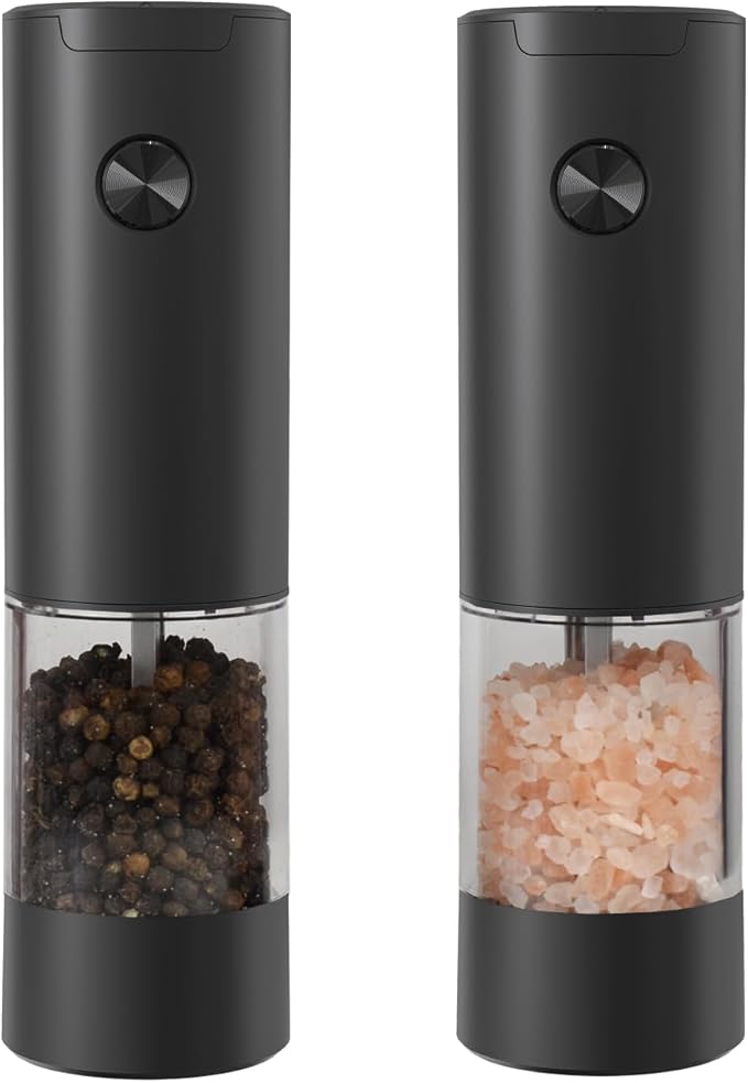 Automatic Electric Salt and Pepper Grinder Set with Adjustable Coarseness, 95ml Capacity, Battery Operated Spice Grinder, Perfect Kitchen Gadget Gift and Housewarming Gift