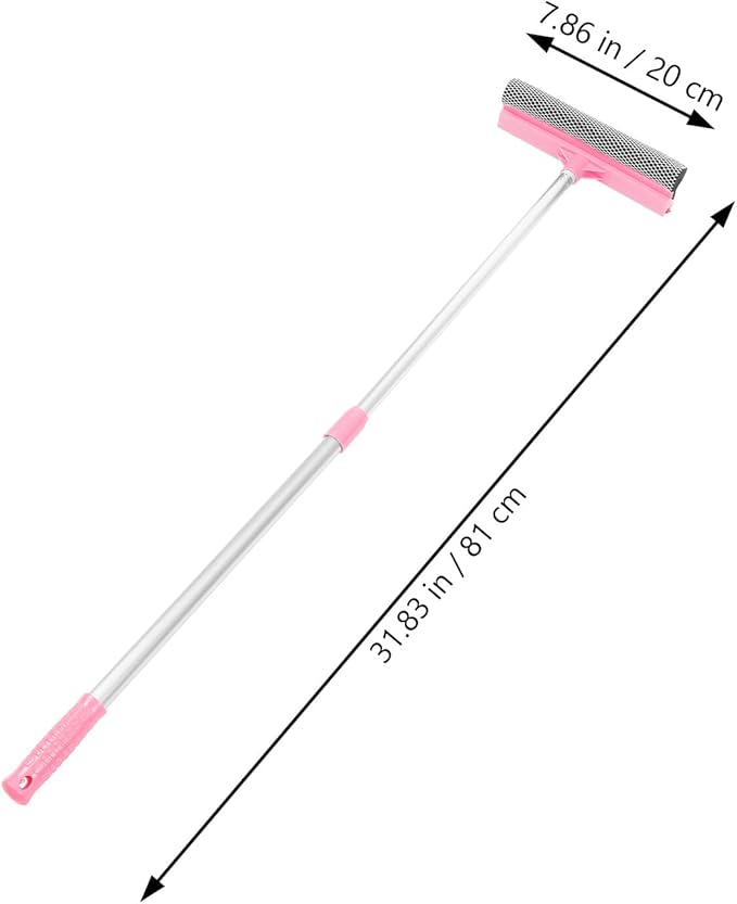 BESPORTBLE Extendable Window Cleaning Squeegee with Detachable Double-Sided Scrubber for Glass and Mirror Plastic Blade with Ergonomic Handle for Bathroom Kitchen Balcony Use Telescopic Pole
