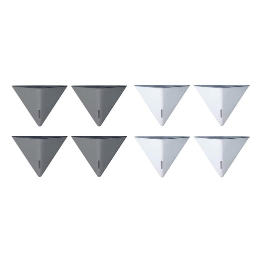 LaLaGreen Bundle - 12" x 4 Pack Gray + 12" x 4 Pack White Large Self Watering Geometric Hanging Flower Vase Vessel with Metal Hanger, Modern Stylish Wall Mounted Succulent Pot Holder Decor