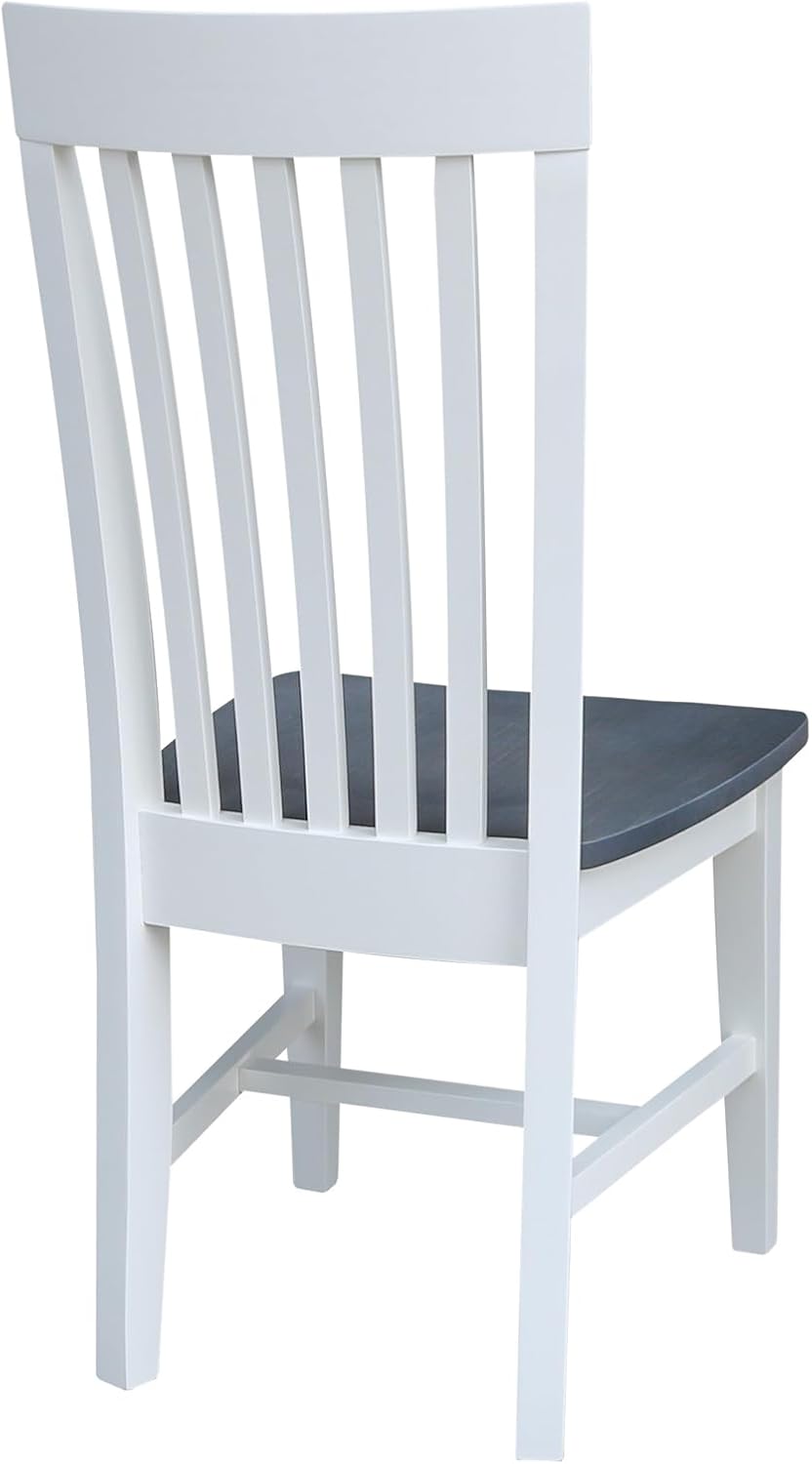 International Concepts Set of Two Tall Mission Chairs, White/Heather gray