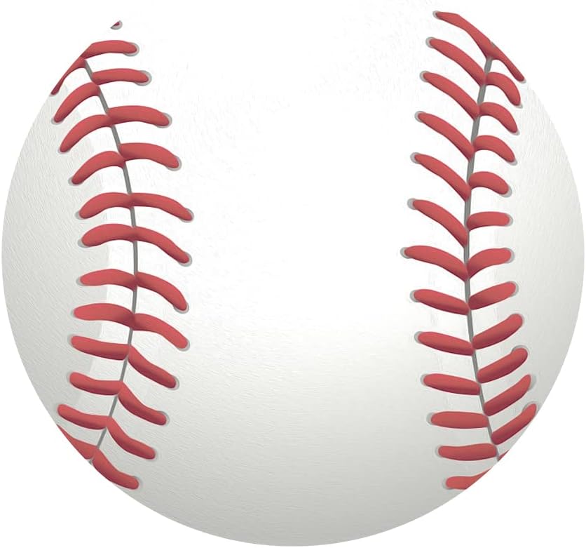 Leyiyi 3x3ft Baseball Birthday Round Backdrop Cover Polyester Sports Baseball for Boys Kids Birthday Party Red White Photography Background Newborn Gender Reveal Party Cake Table Banner Decoration