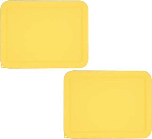 6 Cup Rectangle Silicone Storage Cover Lids Replacement for Pyrex 7211-PC Glass Bowls, (Container not Included) 2 Pack, Microwave, Dishwasher and Freezer Safe