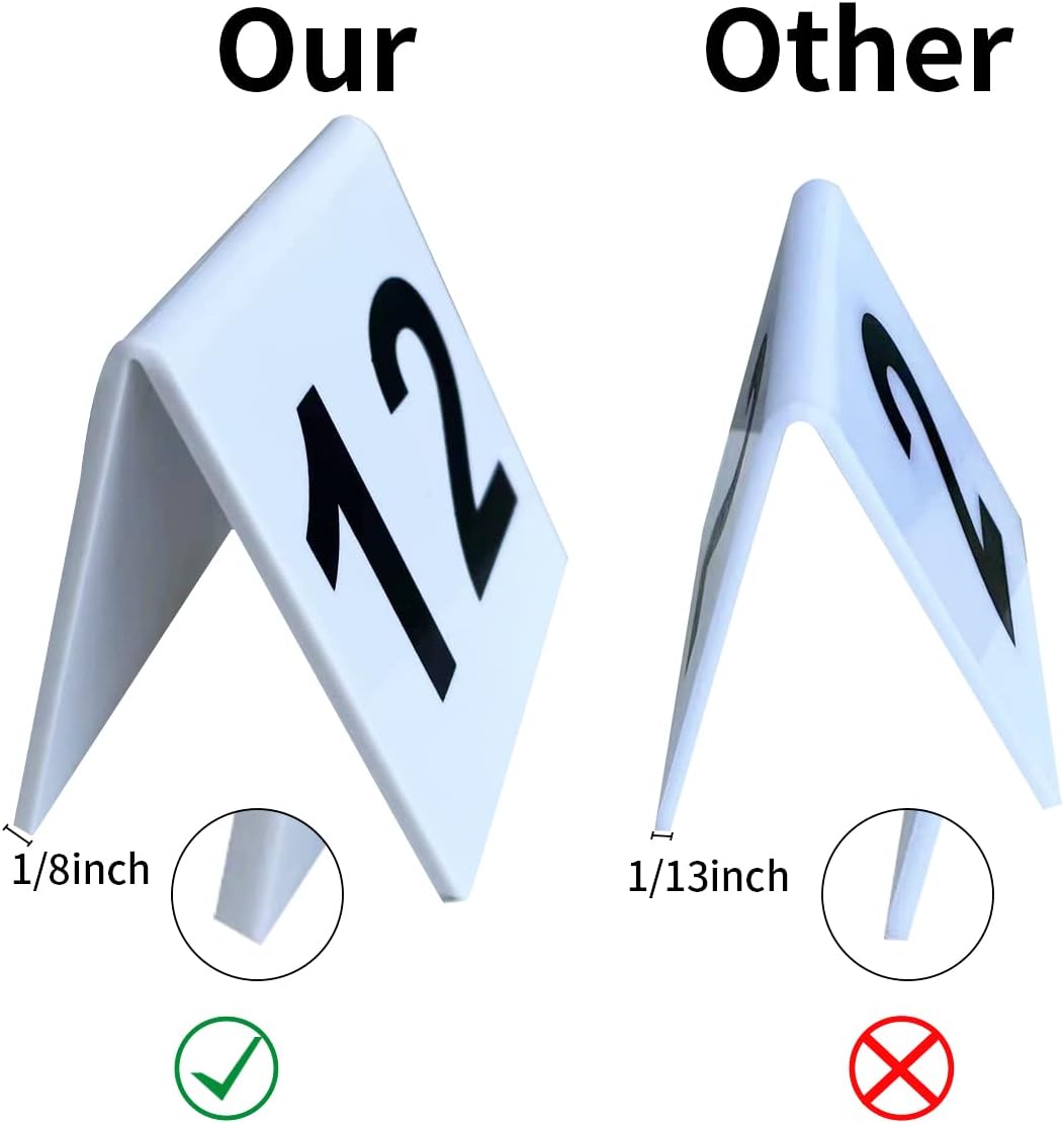 Table Number 1-10 Tents Style Acrylic Table Numbers Cards Signs For Wedding Reception Restaurants Cafes