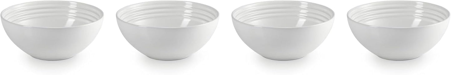 Le Creuset Stoneware Set of 4 Soup Bowls, 22 oz. (6.25") each, White
