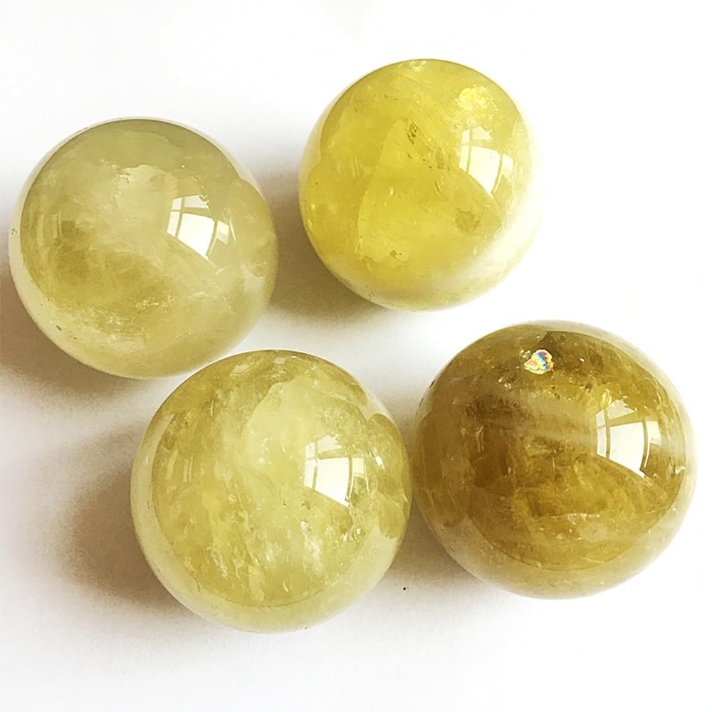40-50mm Natural Citrine Crystal Ball, Hand Polished Yellow Quartz Sphere, Reiki Healing Crystal Sphere, Energy Balancing Stone Crafts, Feng Shui Home Desktop Ornament, Decorative Gift