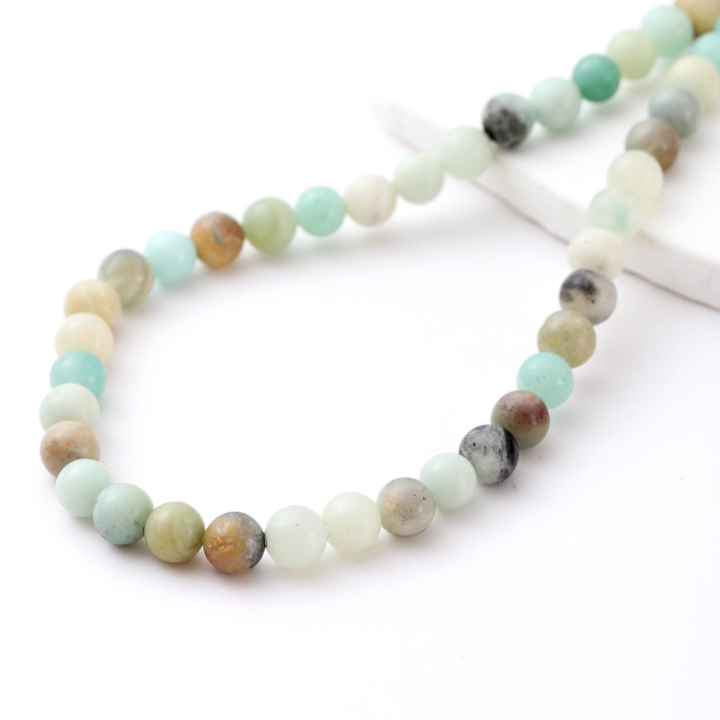 8mm 45pcs DIY Natural Amazonite Stone Beads Round Healing Crystal Gemstone Loose Beads for Jewelry Making Handmade Bracelet Necklace