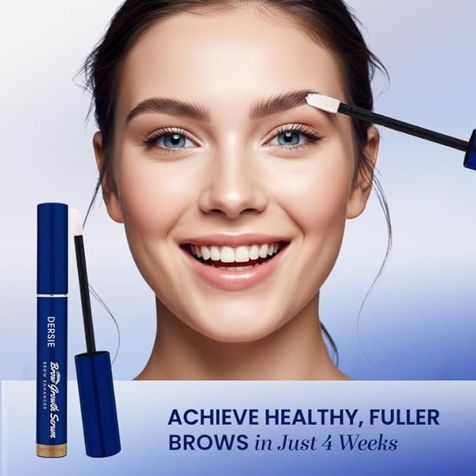 Dersie Eyebrow Growth Serum: Brow Enhancing Serum Infused with Peptide Complex, Biotin & Arginine for Fuller, Stronger, Thicker Brows – Nourishes and Strengthens Dry, Sparse, or Thinning Brows (5 mL)