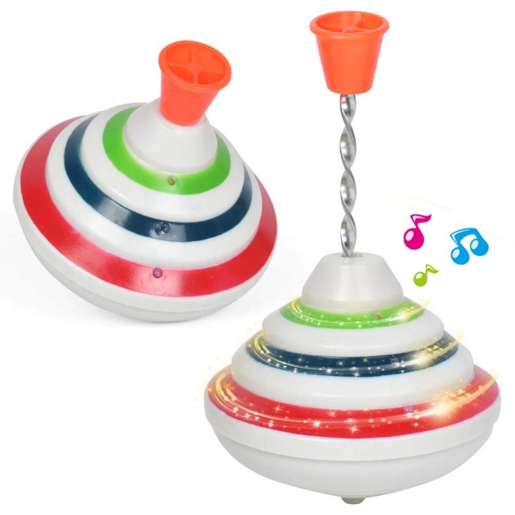 PATKAW Musical Spinning Top for Kids with LED Lights and Music, Light Up Spinning Toy for Toddlers, Interactive Sensory Gyroscope for Birthday Party Favors