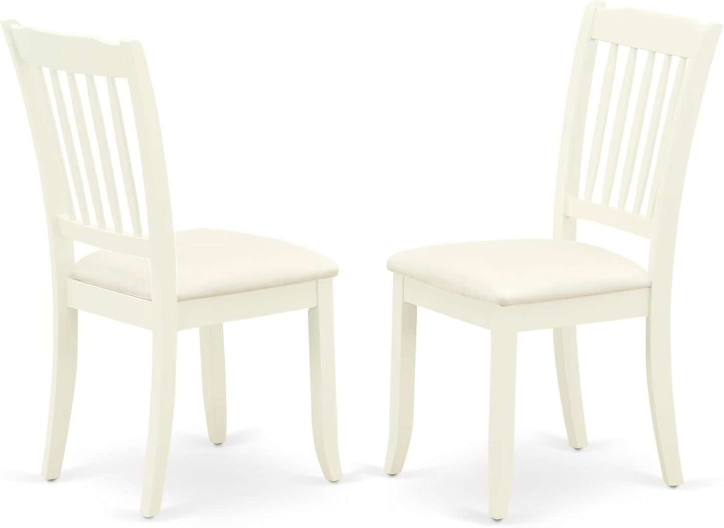 East West Furniture DODA5-LWH-C 5 Piece Modern Dining Table Set Includes a Rectangle Wooden Table with Butterfly Leaf and 4 Linen Fabric Dining Room Chairs, 42x78 Inch, Linen White