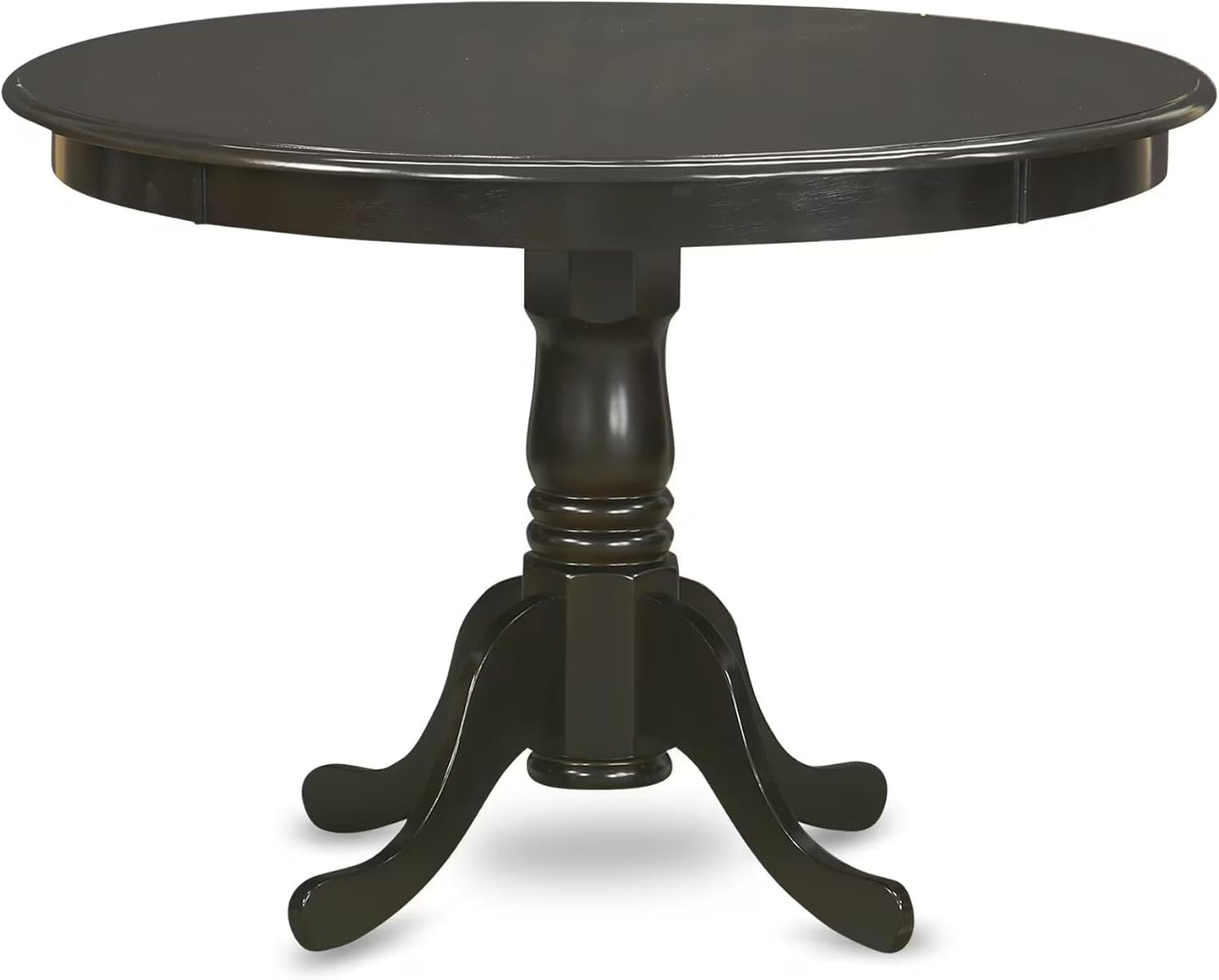 East West Furniture HLAN5-CAP-LC 5 Piece Dining Table Set for 4 Includes a Round Kitchen Table with Pedestal and 4 Faux Leather Dining Room Chairs, 42x42 Inch, Cappuccino
