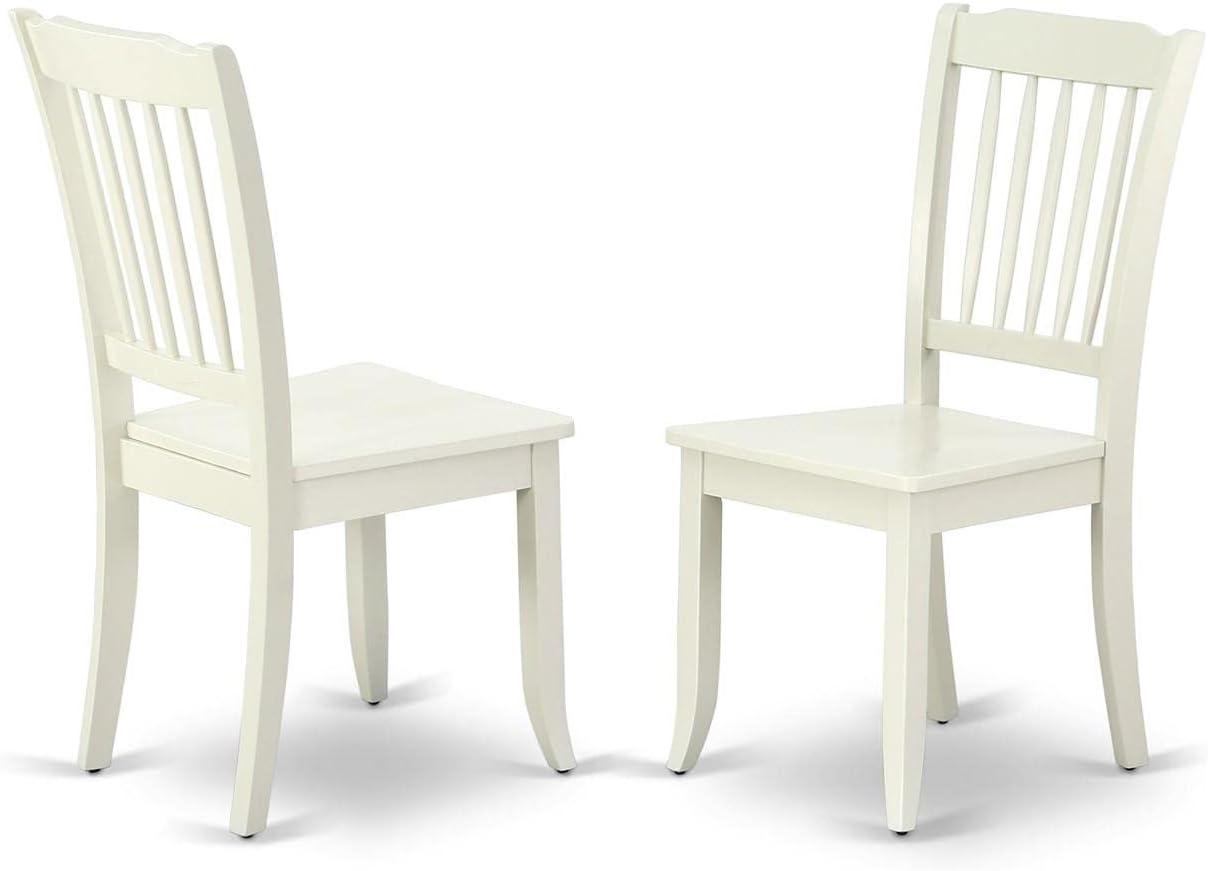 East West Furniture NODA3-LWH-W 3 Piece Kitchen Table Set for Small Spaces Contains a Rectangle Dining Room Table with Butterfly Leaf and 2 Dining Chairs, 32x54 Inch, Linen White