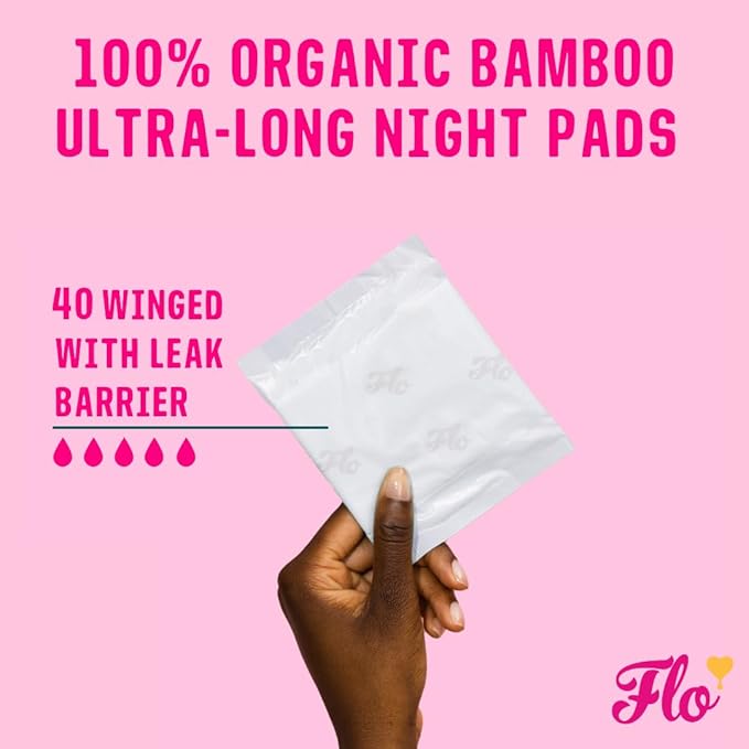 Flo Organic Ultra Long Night Pads (40 Pads)