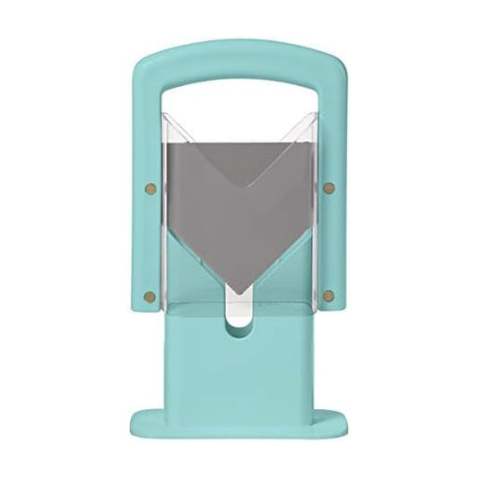 Hoan Bagel Guillotine Universal Slicer with Built In Safety Shield to Protect Fingers. Perfect for Smoothly Slicing Bagels, Buns, Muffins and More, Non Stick. 9.25 inch, Aqua Sky