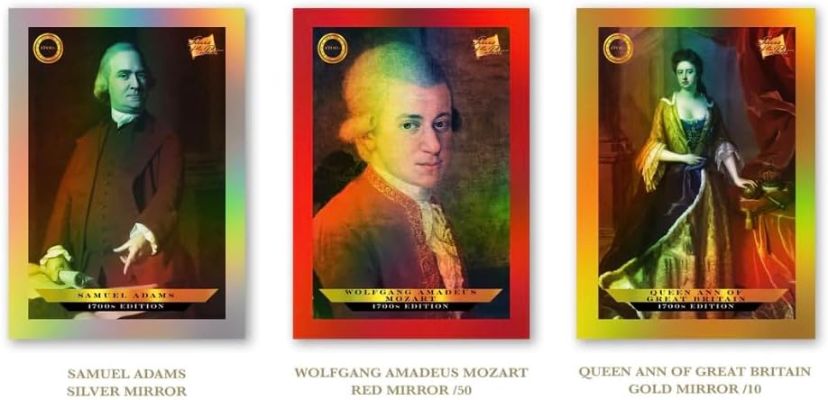 Pieces of the Past 2024 1700s Edition: Contains 4 Packs with 4 Cards Each- Total of 4 relic Hits- 100 Different relic Cards Featuring Historical Figures Like Beethoven and Washington