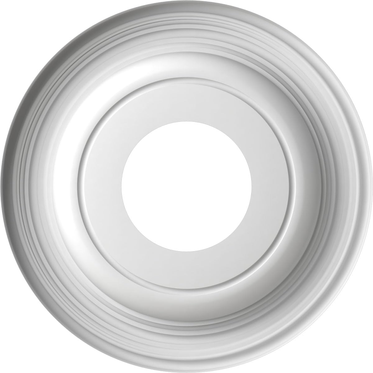 10Od X 3 1/2Id X 1 1/8P Traditional Thermoformed Pvc Ceiling Medallion (Fits Canopies Up To 5 1/2), Metallic Silver Metallic